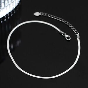 925 Sterling Silver Irregular Minimalist Anklet #E6-1418